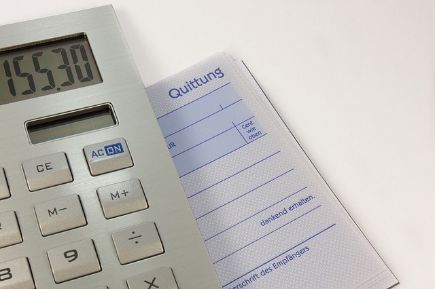 Taschenrechner Quittung Beleg Abrechnung